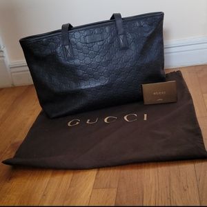 Authentic Gucci Dark Brown Guccissima Leather Tote
